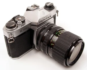 Vintage Pentax K1000 35mm manual SLR film camera, a popular starter camera for film photography
