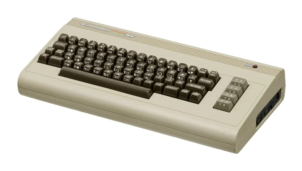 A Commodore 64 home computer