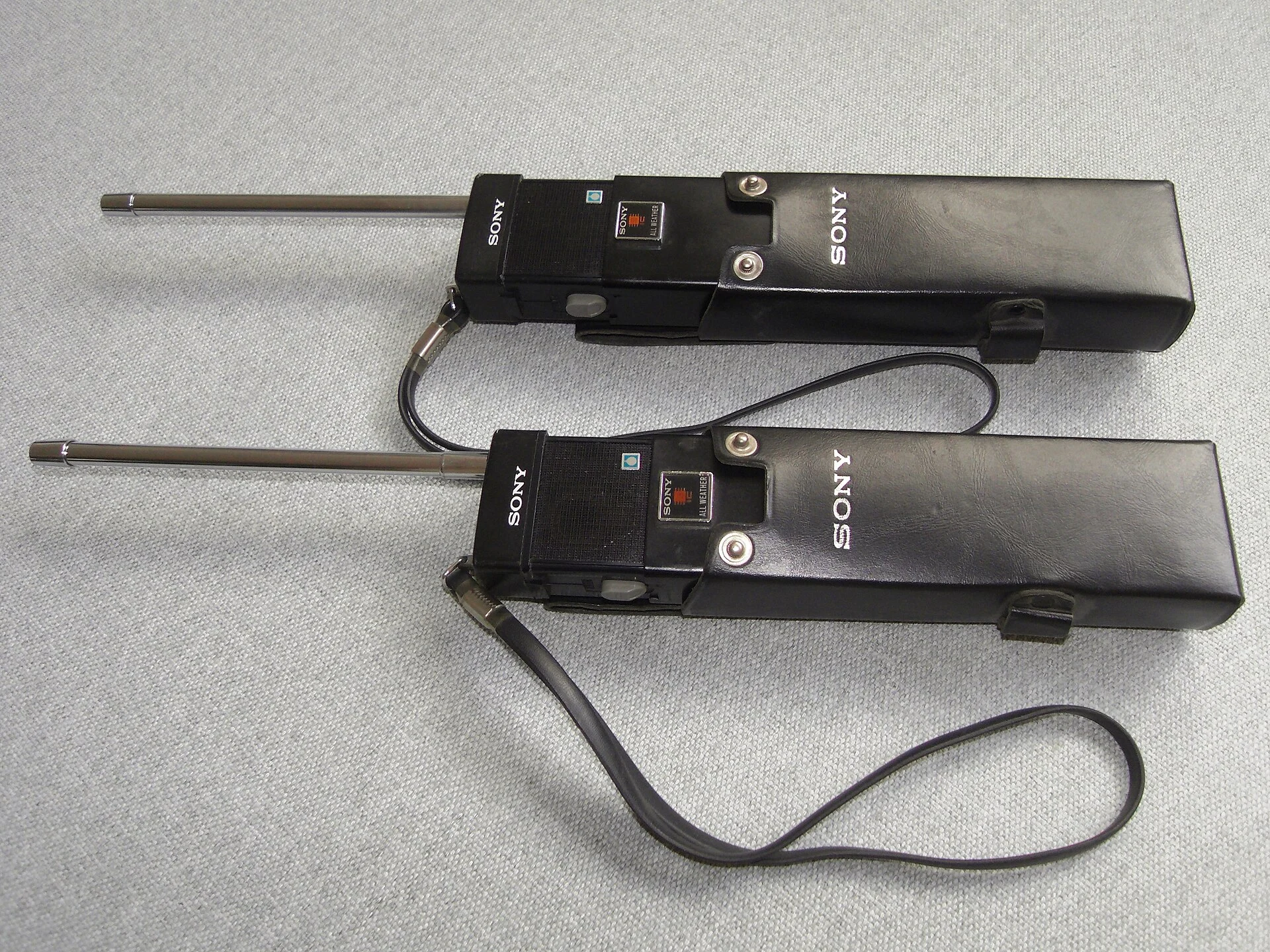 A Sony ICB-160B handheld CB walkie-talkie
