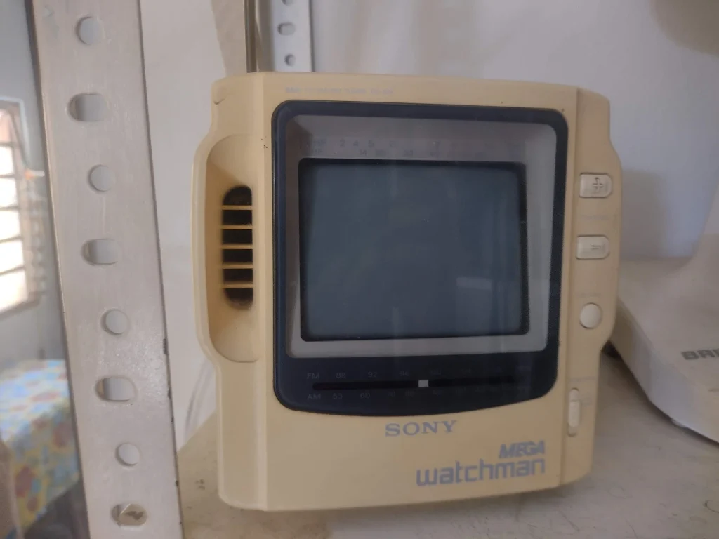 A Sony Mega Watchman portable television
